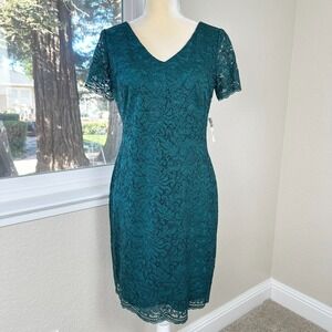 NWT Lauren Ralph Lauren Sheath‎ Floral Lace Dress Womens 4 Holidays Party Formal